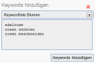 Projektkeywords anlegen